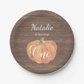 Assiettes En Carton Citrouille Fall First Birthday Party Plaques papie (Devant)