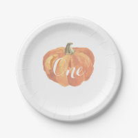 Citrouille Fall First Birthday Party Plaques papie