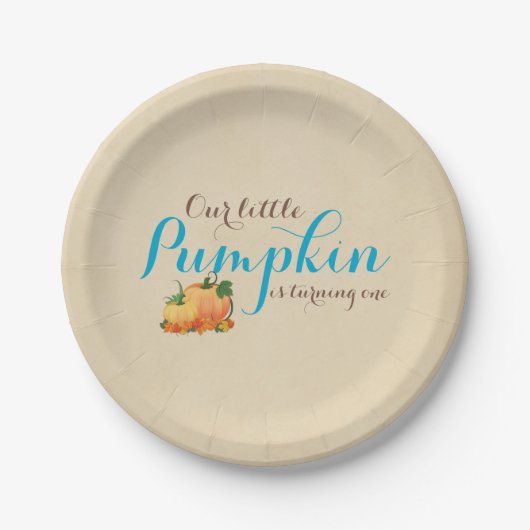 Assiettes En Carton Citrouille Fall First Birthday Party Plaques papie (Devant)