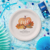 Assiettes En Carton Citrouille Feuilles d'automne Blush rose fille Ann (Fête)