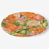 Assiettes En Carton Citrouille floral 1er anniversaire automne (Angle)