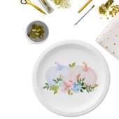 Assiettes En Carton Citrouille Genre révéler bleu rose automne