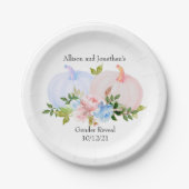 Assiettes En Carton Citrouille Genre révéler rose bleu automne personn (Devant)