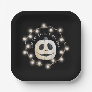 Assiettes En Carton Citrouille gothique de la fête d'Halloween Visage