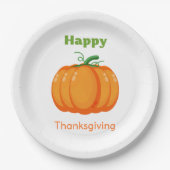 Assiettes En Carton citrouille grand bon thanksgiving (Devant)
