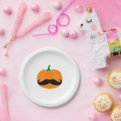 Assiettes En Carton citrouille halloween avec barbe (Fête)