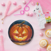 Assiettes En Carton Citrouille Halloween Jack-O-Lantern (Fête)