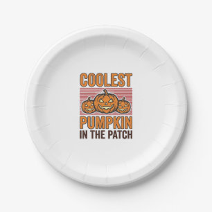 Assiettes En Carton Citrouille la plus cool du patch Halloween Vintage