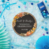 Assiettes En Carton Citrouille Lumière Automne Automne Bois rustique G (Fête)