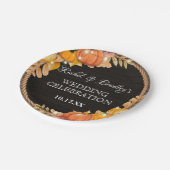 Assiettes En Carton Citrouille Lumière Automne Automne Bois rustique G (Angle)