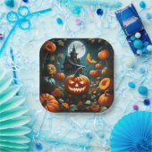 Assiettes En Carton Citrouille mal (Fête)