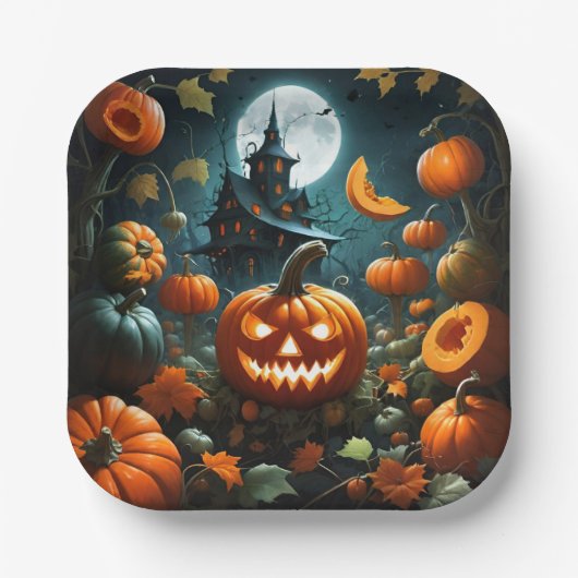 Assiettes En Carton Citrouille mal (Recto)