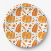 Assiettes En Carton Citrouille Motif Holloween Plaque papier (Devant)
