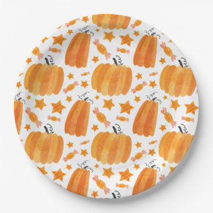 Assiettes En Carton Citrouille Motif Holloween Plaque papier