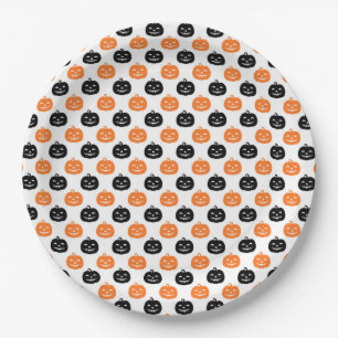 Assiettes En Carton Citrouille Noir Et Orange Halloween Thanksgiving