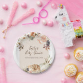 Assiettes En Carton Citrouille orange brûlé Rustique Floral papier (Fête)