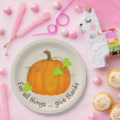 Assiettes En Carton Citrouille orange sur Burlap (Fête)
