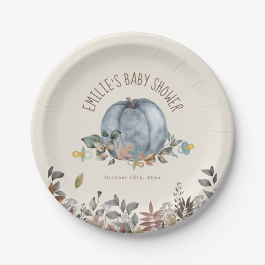 Assiettes En Carton Citrouille Pacificateurs Fall Boy Baby shower (Devant)