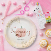 Assiettes En Carton Citrouille Parties scintillant or Rose Friendsgivi (Fête)