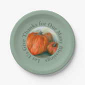 Assiettes En Carton Citrouille Patch Automne Trio Thanksgiving (Devant)