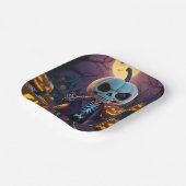 Assiettes En Carton Citrouille Patch Skeleton Companion (Angulaire)