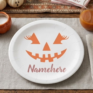 Assiettes En Carton Citrouille personnalisée Jack O Lantern Halloween