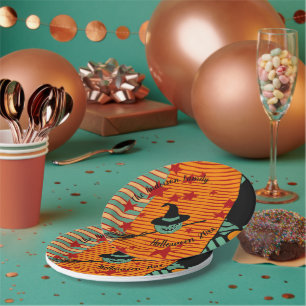 Assiettes En Carton Citrouille Rétro Sarcelle Poussiéreuse Inspirée de