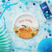 Assiettes En Carton Citrouille rustique automne anniversaire (Fête)