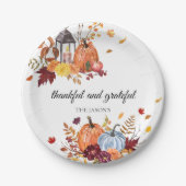 Assiettes En Carton Citrouille rustique chute Thanksgiving Plaques de  (Devant)