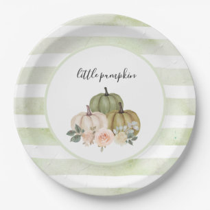 Assiettes En Carton Citrouille Sage Green Plaques Rustique Baby shower