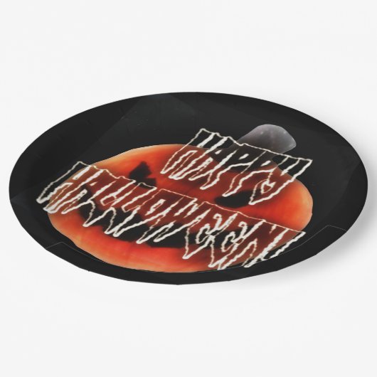 Assiettes En Carton Citrouille Scare-Wht (Angle)