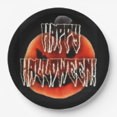 Assiettes En Carton Citrouille Scare-Wht (Devant)