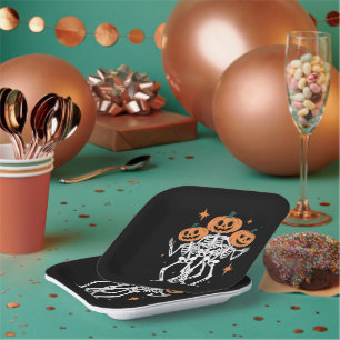 Assiettes En Carton Citrouille Squelette Halloween Citrouille Saison S