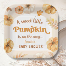 Citrouille sur le chemin Automne Baby shower Rétro
