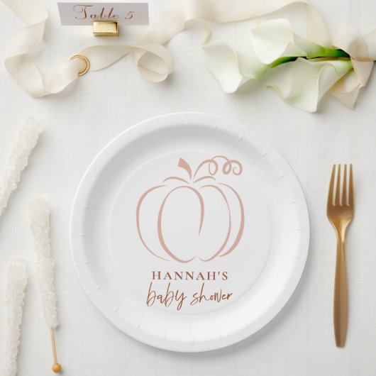 Assiettes En Carton Citrouille Terracotta Boho brûlé Baby shower orang (Mariage)