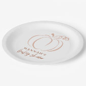 Assiettes En Carton Citrouille Terracotta Boho brûlé Baby shower orang (Angle)