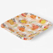 Assiettes En Carton Citrouille Thanksgiving En vichy Peach (Angulaire)