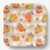 Assiettes En Carton Citrouille Thanksgiving En vichy Peach (Recto)