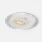 Assiettes En Carton Citrouille Toile Crest Elegant Baby shower garçon (Angle)