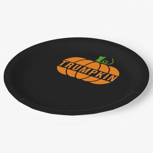 Assiettes En Carton Citrouille Trumpkin (Angle)