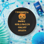 Assiettes En Carton Citrouille Trumpkin Halloween Design - Funny Autom (Fête)