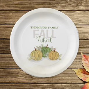 Assiettes En Carton Citrouille Watercolor Elegant Gourd Fall Festival