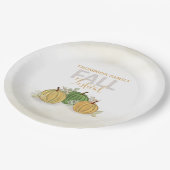 Assiettes En Carton Citrouille Watercolor Elegant Gourd Fall Festival (Angle)