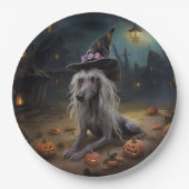 Assiettes En Carton Citrouilles chinois arrêtés Halloween effrayant (Devant)