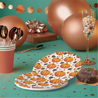 Assiettes En Carton Citrouilles d'automne