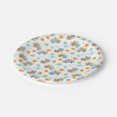 Assiettes En Carton Citrouilles D'Automne Dans Une Récolte Motif Wagon (Angle)