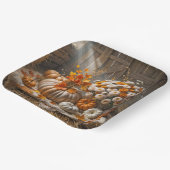 Assiettes En Carton Citrouilles d'automne et mamans dans une grange (Angulaire)