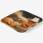 Assiettes En Carton Citrouilles d'automne sur Hay Bales (Angulaire)