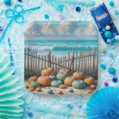 Assiettes En Carton Citrouilles d'automne sur une plage (Fête)