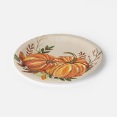 Assiettes En Carton Citrouilles de l'automne rustique (Angle)